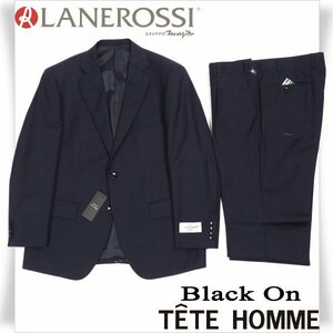 新品1円～★定価7.5万 Black On TETE HOMME テットオム 伊生地 LANEROSSI ラネロッシ マルゾット 秋冬 ウール毛 スーツ 100BB5 ◆3185◆