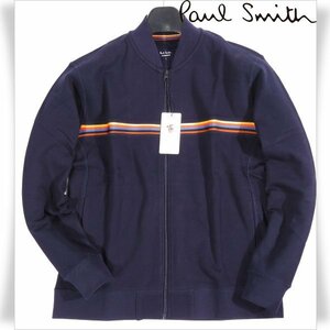 新品1円～★ポールスミス Paul Smith メンズ ジップアップブルゾン トレーナ M ネイビー マルチストライプ ジップジャケット 本物 ◆3396◆