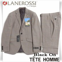 新品1円～★定価7.5万 Black On TETE HOMME テットオム 伊生地 LANEROSSI ラネロッシ マルゾット 秋冬 ウール毛 スーツ 94Y6 ◆3655◆_画像1