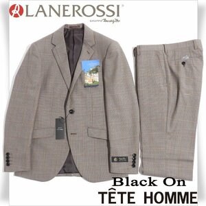 新品1円～★定価7.5万 Black On TETE HOMME テットオム 伊生地 LANEROSSI ラネロッシ マルゾット 秋冬 ウール毛 スーツ 94Y6 ◆3655◆