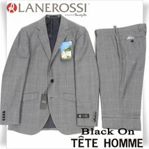 新品1円～★定価7.5万 Black On TETE HOMME テットオム 伊生地 LANEROSSI ラネロッシ マルゾット 秋冬 ウール毛 スーツ 94Y6 ◆3675◆_画像1