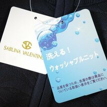 新品1円～★SABLINA VALENTINO サブリナヴァレンティノ メンズ 秋冬 長袖 ジップアップニット LL ネイビー 織柄 イタリアブランド ◆3759◆_画像9