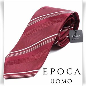 新品1円～★定価1.4万 エポカ ウォモ EPOCA UOMO 日本製 シルク絹100% ネクタイ 日本製 ボルドー 正規店本物 ◆3811◆