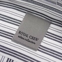 新品1円～★Royal Crew ロイヤルクルー 大丸松坂屋 形態安定 長袖 ボタンダウンドレスシャツ S 38-82 綿100% ストライプ 白 ◆3844◆_画像8