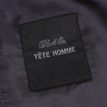 新品1円～★定価5.3万 Black On TETE HOMME テットオム スリーピーススーツ 96A7 ノータック チェック 背抜き ストレッチ グレー◆3923◆_画像7