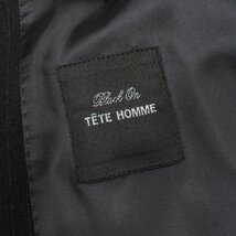 新品1円～★定価5.3万 Black On TETE HOMME テットオム スリーピーススーツ 94A6 ノータック ストライプ ストレッチ グレー◆3929◆_画像6