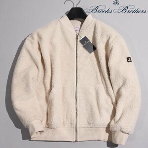 新品1円～★定価1.6万 Brooks Brothers ブルックス ブラザーズ メンズ ボアジップアップブルゾン M ベージュ 快適ストレッチ 暖か◆3958◆