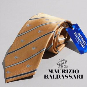 新品1円～★定価1.1万 イタリア マウリツィオ バルダサーリ MAURIZIO BALDASSARI メンズ 日本製 シルク絹100%ネクタイ 織柄 ◆3015◆