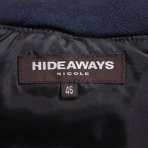 新品1円～★HIDEAWAYS NICOLE ハイダウェイ ニコル メンズ 迷彩柄 フーデッド 中綿ジップアップベスト 46 M ネイビ― 防寒 ◆4998◆_画像9