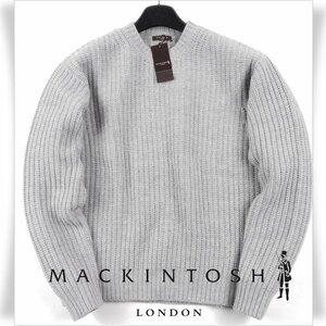 新品1円～★定価4.9万 MACKINTOSH LONDON マッキントッシュ ロンドン メンズ 長袖 ウール毛 ローゲージ片畦クルーネックニット L ◆5264◆