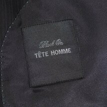 新品1円～★定価7.5万 Black On TETE HOMME テットオム 伊生地 LANEROSSI ラネロッシ マルゾット 秋冬 ウール毛 スーツ 106BB8 黒◆5401◆_画像10