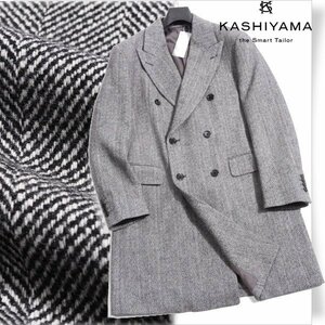 新品1円～★オンワード KASHIYAMA カシヤマ イタリア生地 Tollegno1900 トレーニョ 秋冬 ウール毛100% チェスターコート L ロング ◆5418◆