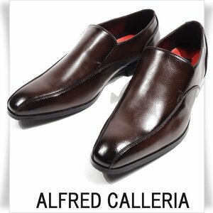 新品1円～★ALFRED GALLERIA アルフレッドギャレリア アクションレザー ビジネスシューズ 25.5cm ブラウン 茶 脱ぎ履きしやすい ◆5515◆