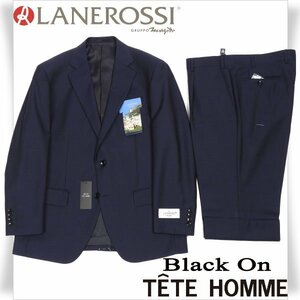 新品1円～★定価7.5万 Black On TETE HOMME テットオム 伊生地 LANEROSSI ラネロッシ マルゾット 秋冬 ウール毛 スーツ 100BB5 ◆5642◆