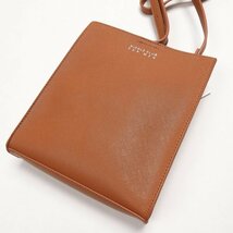 新品1円～★ニコルクラブフォーメン NICOLE CLUB FOR MEN レザー ミニスクエアショルダーBAG バッグ ブラウン 軽量 ◆5678◆_画像2