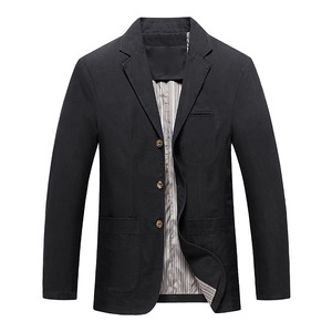 ブレザー テーラード ジャケット メンズ 無地 カジュアル ビジネス対応 綿100％ スーツ 紳士服 秋冬 M~4XL ブラック