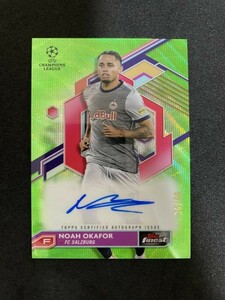 2022-23 TOPPS FINEST SOCCER Noah Okafor Auto Neon Green Wave /99