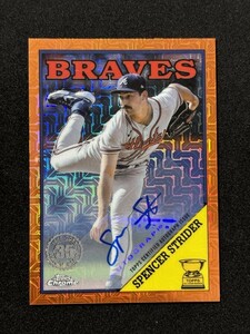 2023 Topps Update Baseball Spencer Strider Silver Pack Auto Orange /25