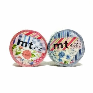 廃盤マスキングテープセット・mtex flowerレッド・ブルー。限定,レア,mt博,完売,生産終了