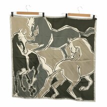 質屋 エルメス HERMES スカーフ カレ90 ダブルフェイス La Danse des Chevaux 馬のダンス ブルー シルク eco235 みいち質店_画像2