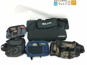 OGK ウエストポーチ OG622、ダイワ ショルダーバッグ、LIXADA ロッドケース 等 タックルバッグ 計6点 セット