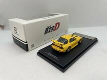 Time Micro 1/64 マツダ 頭文字D Mazda RX7 Yellow Nor.Ver TM644701 J08-1-200_画像3