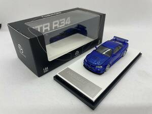 Time Micro 1/64 日産 NISSAN GT-R R34 ブルー TM643405 J08-1-203