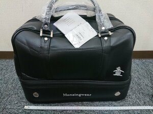 94147*MUNSINGWEAR マンシングウェアー ボストンバッグ ゴルフ シューズ収納付き ブラック タグ付き