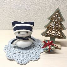 ハンドメイド　ゆきだるま クリスマス　冬のインテリア　雪だるま　お花のモチーフ_画像5