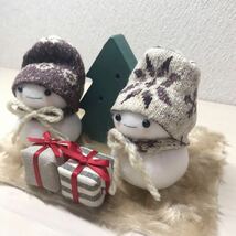 ハンドメイド　ゆきだるま クリスマス　冬のインテリア　雪だるま　ニット帽 _画像3