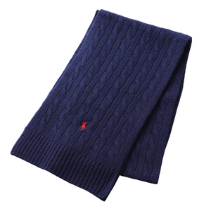 新品■POLO RALPH LAUREN■ケーブルニットマフラー■ ポロ ラルフローレン ネイビー 紺■ポニーロゴ刺繍■CLASSIC CABLE SCARF PC0731