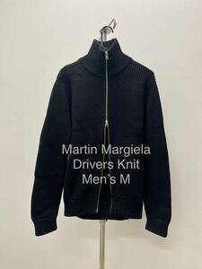 オリジナルMartin マルタンMargiela マルジェラ ドライバーズニットDrivers Knit ジップアップ ニット メンズM 黒 ブラック メゾンMaison