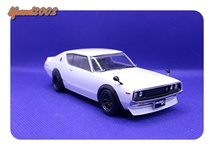 NISSAN SKYLINE 2000GT-R C110　ニッサン　スカイライン　GT-R　ケンメリ　低車高・オーバーフェンダー　1/32　アオシマプラモデル完成品！_画像3