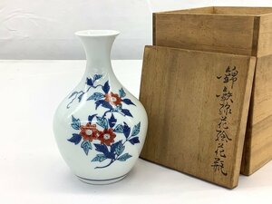 今右衛門造 錦 花びん/花瓶 骨董品 アンティーク 箱入 箱フタに名前あり 中古品 ACB