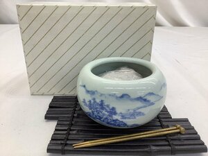 魯山 染付鉢 火入 茶道具 中古品 ACB