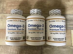 【送料無料 3個】オメガ3 premium Fish Oil 100粒（CGN オメガ3 プレミアム フィッシュオイル EPA DHA）