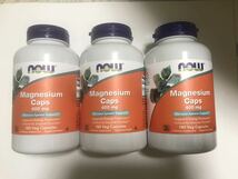 【3個】マグネシウム アスパラギン酸 400mg 180カプセル （Magnesium Caps ナウフーズ サプリ ミネラル クエン酸）NOW FOODS_画像1