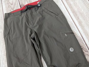 7．Marmot　マーモット　中綿入り　ナイロンクライミングパンツ　メンズL　カーキ系　アウトドアウェアy303