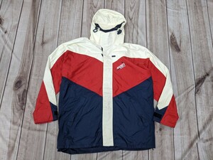 17．MUSTO Yachting 襟内フリース　ナイロンジャンパージャケット　ヨット メンズL アイボリーネイビー赤　y401