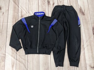 1．2点90s adidas デサント製アディダス　トラックジャケット/パンツ ジャージ上下　トレーニングウェアセット　メンズO　黒青紫系白y507