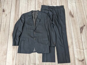 6．2点BURBERRY LONDON ウールテーラードジャケット/パンツ　アンサンブル上下　スーツ　メンズAB7 BB5 ダークグレー系y506