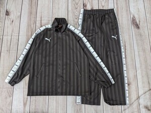 13．2点PUMA プーマ　バックデカロゴ トラックジャケットブルゾン/パンツ ジャージ上下　トレーニングウェア　メンズS-M/M こげ茶系白 y509