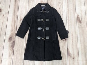 8．BURBERRY バーバリー 裏地ノヴァチェック柄入り ダッフルコート ウールコート トグルボタン　レディース38　黒 三陽商会 605