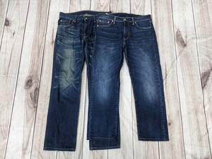 8．2点LEVI'S　 LOT502 赤耳デニムジーンズ LOT513デニムジーンズ アメカジ　W31L33 W30L32 　ネイビーy602