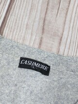 3．CASHMERE100 　カシミア100　カシミヤ100　幾何学　柄入り　ニットベスト サイズL　グレー黒白系　x505_画像5