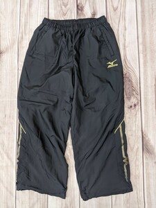 16．ミズノ　MIZUNO　秋冬用 ブレスサーモ仕様　MCライン　ナイロンパンツ　トレーニングウェア　メンズXO　黒白金x510