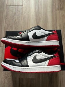 1円〜 28cm　中古　NIKE ナイキ AIR JORDAN 1 RETRO LOW OG エア ジョーダン 1 レトロ ロー オリジナル ブラックトゥ CZ0790-106　つま黒