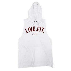 【訳あり】LIVE FIT☆CutOff フーディタンクトップ 白 XXLサイズ☆LVFT