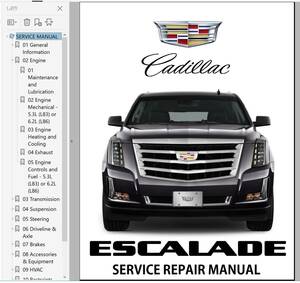 キャデラック エスカレード 2014-2019 ワークショップマニュアル 整備書 + カラー配線図 cadillac escalade 