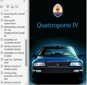  Maserati Cuatro Porte IV двигатель сервисная книжка книга по ремонту Quattroporte Quattro Porte 